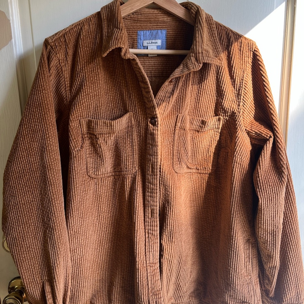 L.L. Bean Butterscotch Corduroy Button Down Shirt